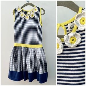 Mini Boden Striped Sweater Dress with Daisies